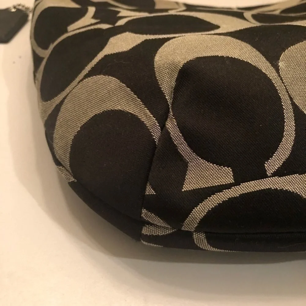 Coach Kirsten signature c black gray hobo bag